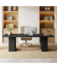 Tribesigns Home Office Desk, 62.99" Large Farmhouse Executive Computer Table, Writing Table