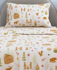Linery & Co Ultra-Soft Turkish Cotton Flannel Christmas Print Sheet Set.