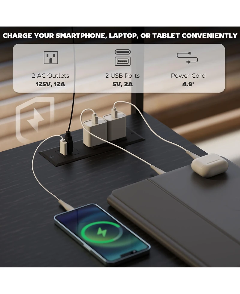 Homcom L Shaped Desk, Convertible Corner Desk for Small Space,