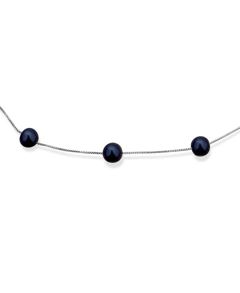 Bling Jewelry Tin Cup Freshwater Cultured Pearl Necklace & Bracelet Set Sterling Silver 7MM