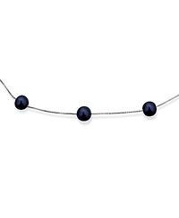 Bling Jewelry Tin Cup Freshwater Cultured Pearl Necklace & Bracelet Set Sterling Silver 7MM