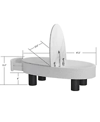 Streamdale Furniture Oval Faux Marble Mid-Century Modern Coffee Table with Hidden Drawer