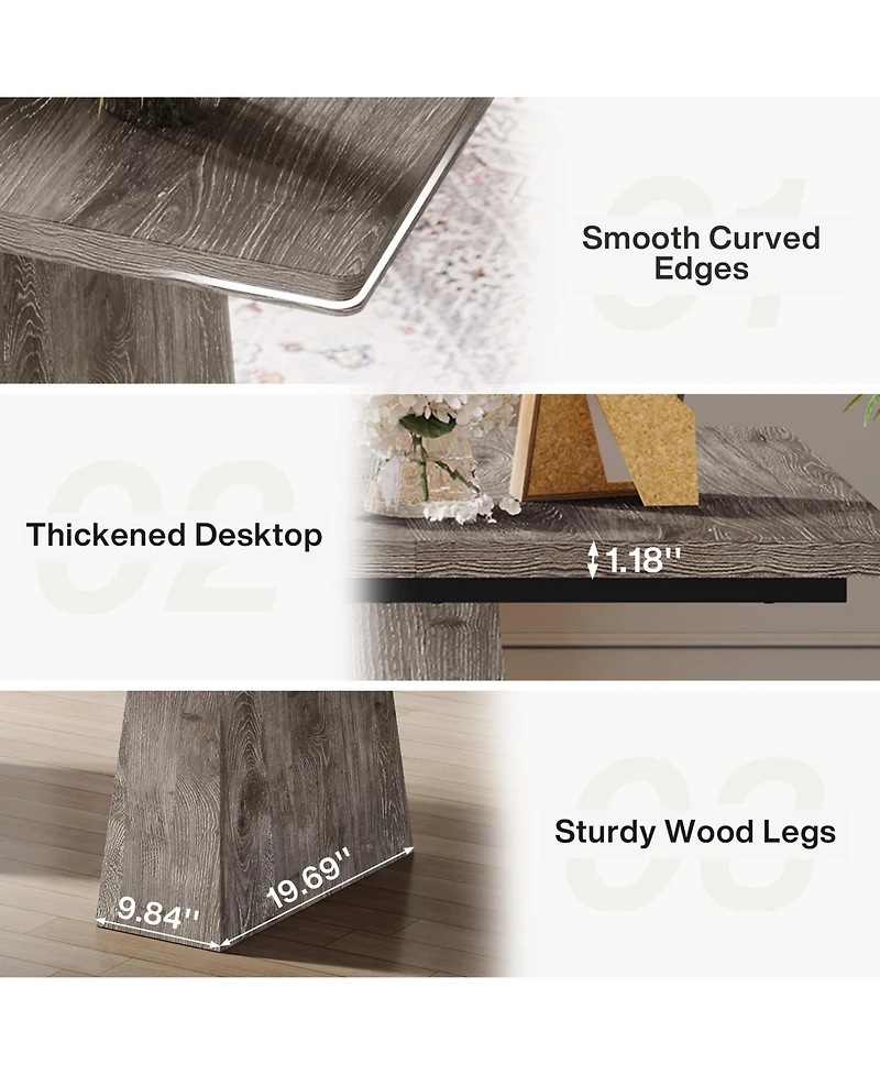 Tribesigns 63-Inch Executive Desk, Large Office Computer Desk with Double Pedestal, Modern Simple Workstations