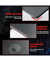 Gymax Gaming Desk Computer Studio Desk Pc Table Z Shape Gamer Workstation w/Mousepad