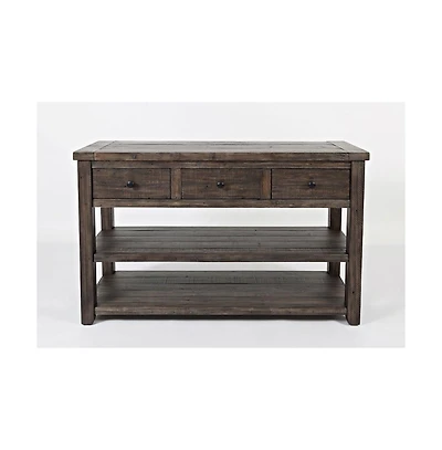 Jofran Madison County Rustic Reclaimed Solid Wood Farmhouse Sofa 50" Sofa Table