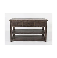 Jofran Madison County Rustic Reclaimed Solid Wood Farmhouse Sofa 50" Sofa Table