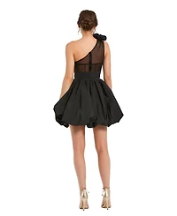 Mac Duggal Women's Taffeta One Shoulder Ruffle Bubble Mini Dress