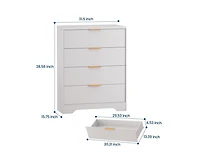 gaomon Fluted 5 Drawer Dresser for Bedroom