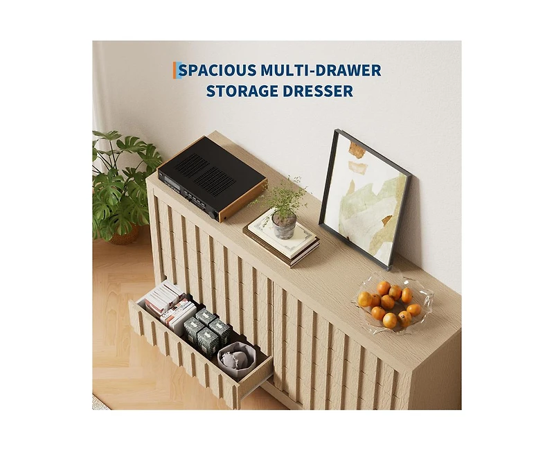 gaomon Fluted Dresser for Bedroom with 8 Drawers