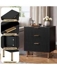 Gaomon Fluted Drawer Storage Dresser