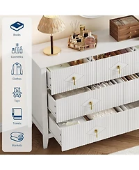 gaomon 54"W 7-Drawer Modern Wood Chest with Metal Handles, Bedroom Storage Cabinet Dresser