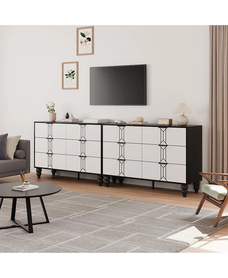gaomon 6-Drawer, 47.24" x 15.75" 32.48", for Bedroom or Living Room Dresser