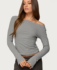 Edikted Women's Leyna Striped Off Shoulder Top
