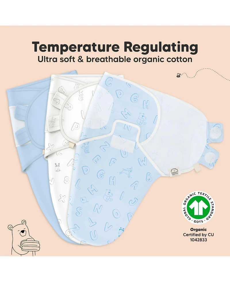 KeaBabies 3pk Soothe Baby Swaddle, Organic Swaddle Sleep Sacks, Newborn, Infant Sack