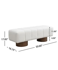 Streamdale Furniture 11" Boucle Upholstered Dining/Entryway Bench