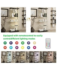 Streamdale Black Tempered Glass Display Cabinet with Lights & Locks