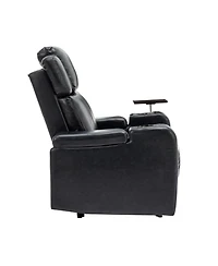 Streamdale Furniture Pu Leather Power Recliner w/ Cooling Cup Holder Bluetooth & Usb