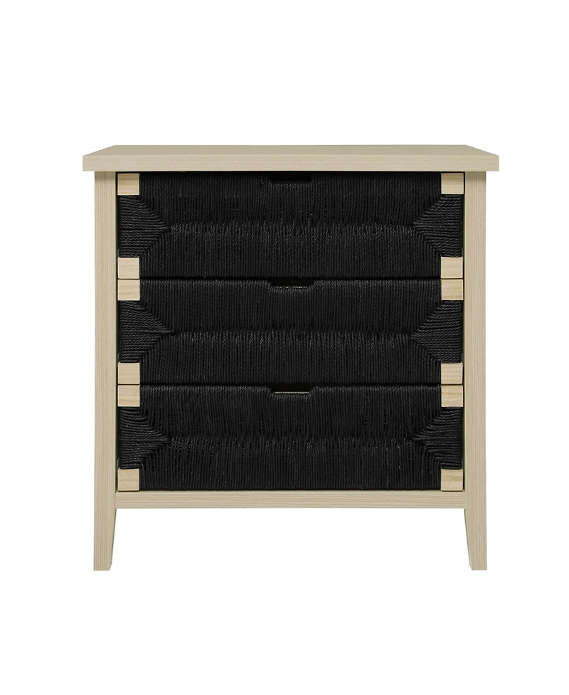 Streamdale Furniture Streamdale 3 Drawer Buffet Sideboard - Woven Rope Drawers