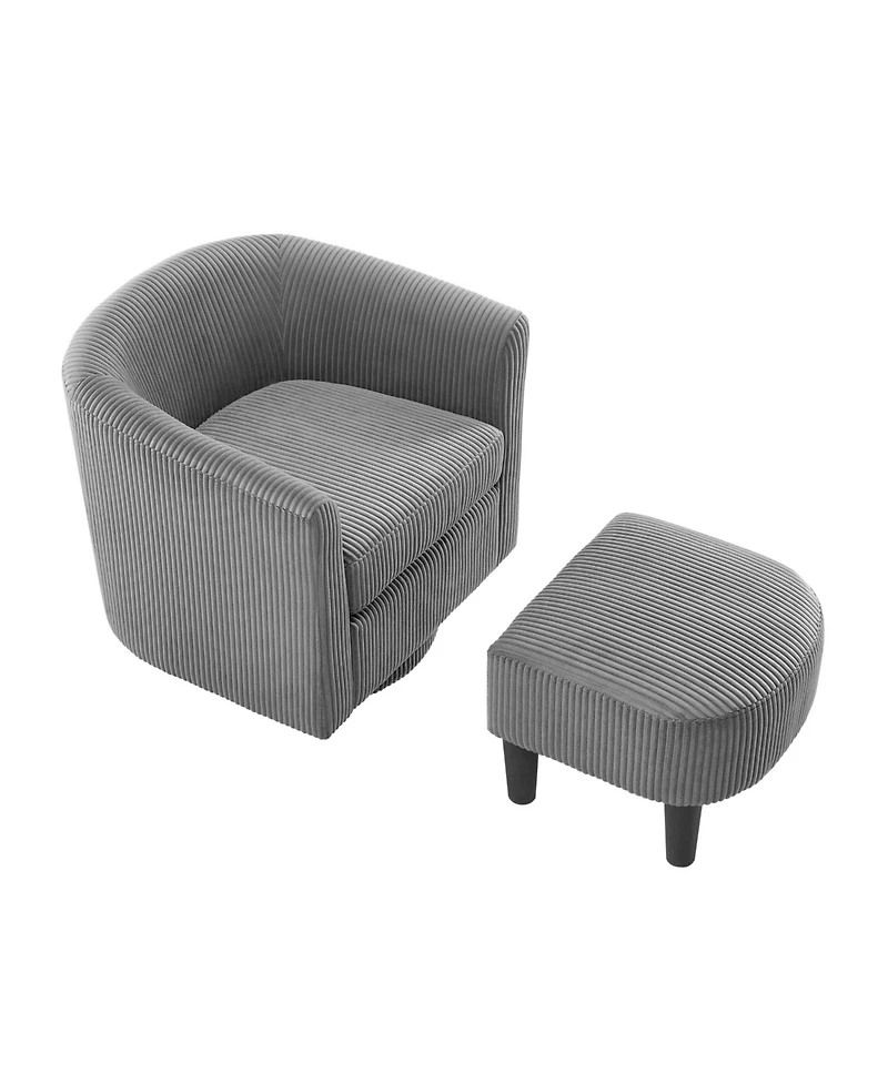 Simplie Fun Cozy 360° Swivel Accent Chair with Ottoman Comfort and Style
