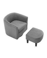 Simplie Fun Cozy 360° Swivel Accent Chair with Ottoman Comfort and Style
