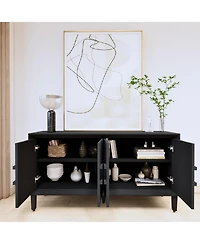 Streamdale Furniture Rustic Black Farmhouse Credenza