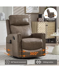 Streamdale Camel Brown Leather Massage Recliner