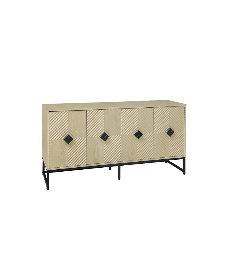 Streamdale Furniture Modern Carved Sideboard Cabinet with Adjustable Shelf