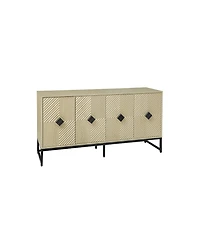 Streamdale Furniture Modern Carved Sideboard Cabinet with Adjustable Shelf