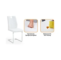 Streamdale Furniture Streamdale White Pu Dining Chair Set (Set of 4
