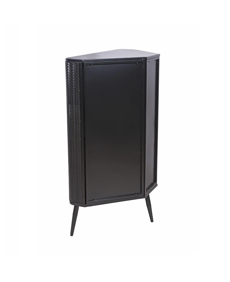 Streamdale Furniture 3-Tier Corner Cabinet with Glass Doors