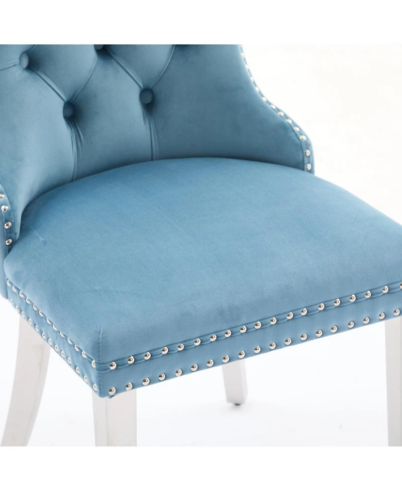 Streamdale Furniture Velvet Dining Chair with Chrome Legs