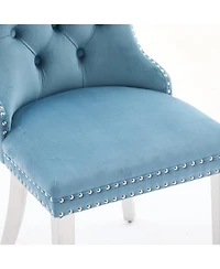 Streamdale Furniture Velvet Dining Chair with Chrome Legs