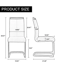 Streamdale Furniture Pu Leather Dining Chairs - Set of 2