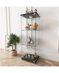 Streamdale Furniture Led Glass Display Cabinet - Black
