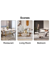 Streamdale Furniture Faux Leather Cushioned Dining/Living Room Chairs, Metal Legs, Set of 6 (Light Gray)