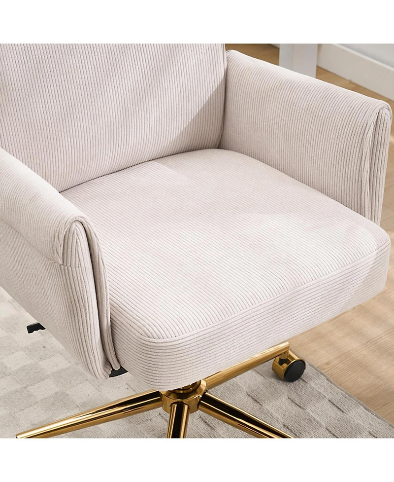 Streamdale Furniture Mid-Back Striped Ergonomic Office Chair - White