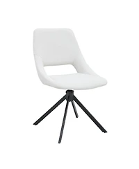 Streamdale Furniture Swivel Dining Chairs Set of 4, Gold Mesh Leather, High Back (White)