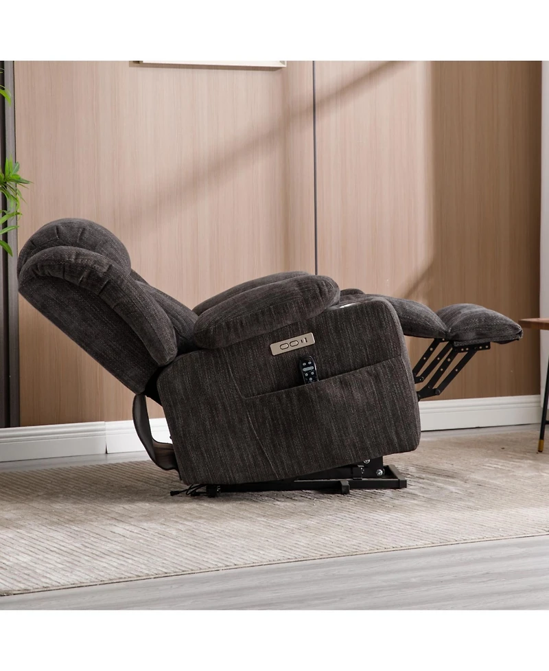 Streamdale Furniture Chenille Power Lift Recliner, 350 Lbs, Massage & Heat