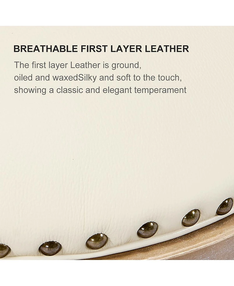 Streamdale Furniture + 26" Seat Height (1pc) + Leather + Wooden + Bar Stool