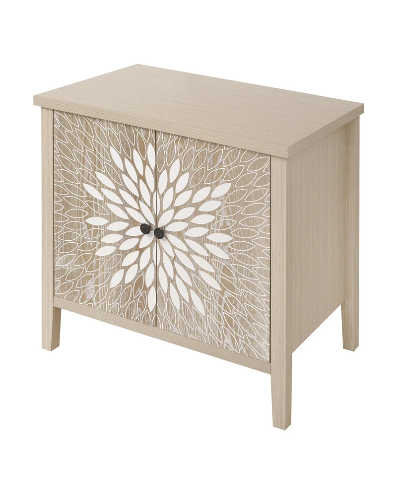 Streamdale Furniture Carved 2-Door Storage Cabinet with Adjustable Shelf