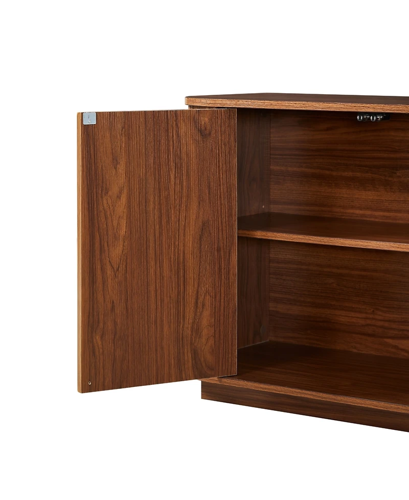 Streamdale Furniture Walnut Wave Pattern Sideboard/Tv Stand - 64"