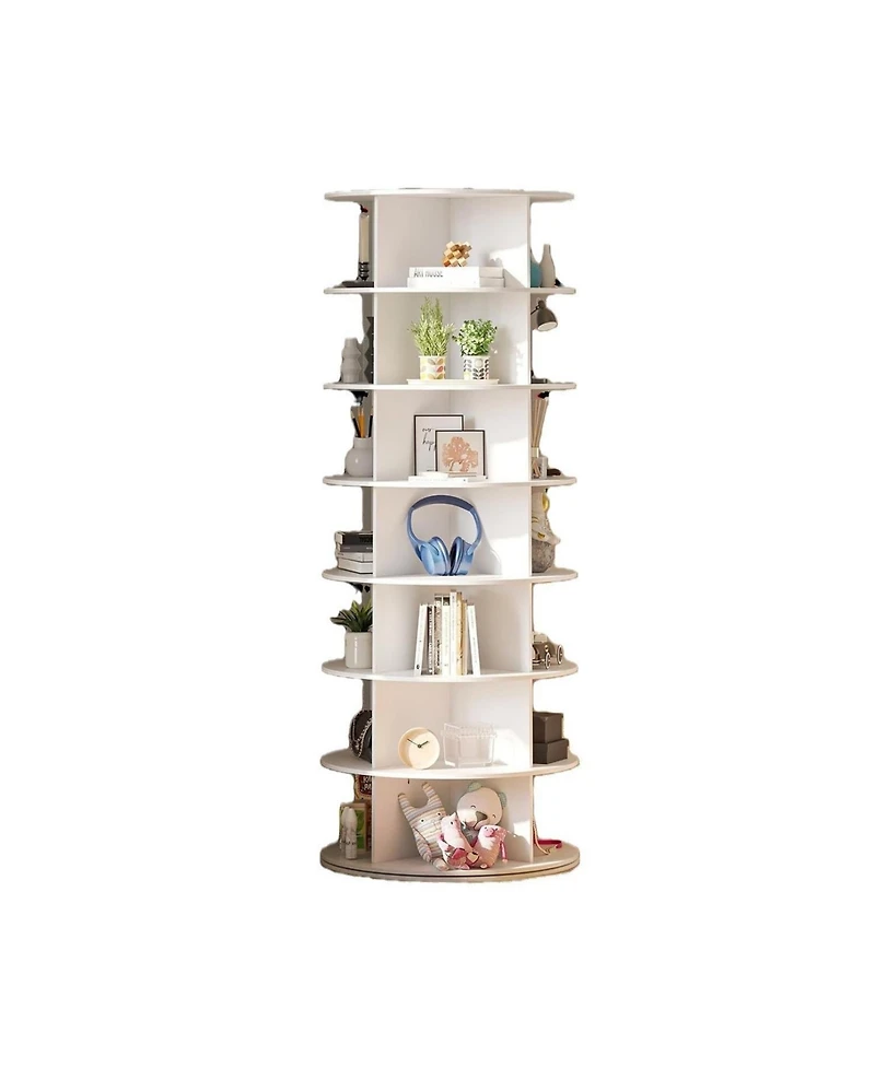 Streamdale Furniture 7 Tier Rotating Shoe Rack - White