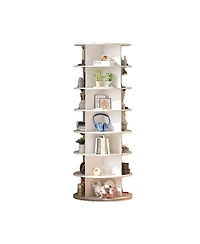 Streamdale Furniture 7 Tier Rotating Shoe Rack - White