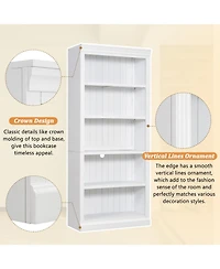 Streamdale 83" Tall 5-Tier Bookcase with Light & Adjustable Shelves