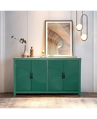 Streamdale Furniture 59" Green Accent Cabinet - Mid Century Modern Buffet/Console
