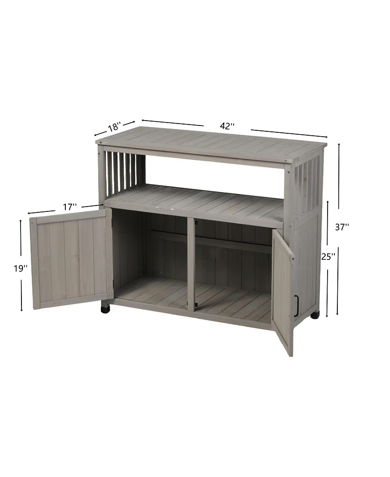 Streamdale Furniture Wooden Patio Bar Table Set with Storage
