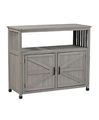 Streamdale Furniture Wooden Patio Bar Table Set with Storage