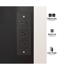 Streamdale Furniture 17" Led Vanity Table Set Touch 3 Colors Storage & Power