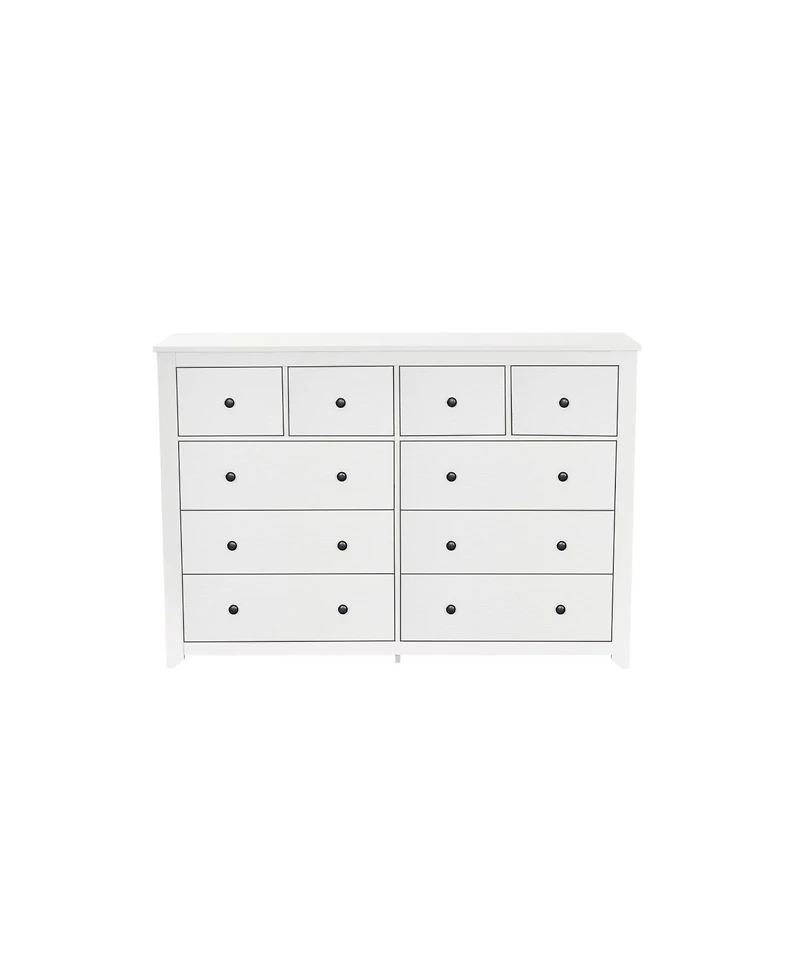 Streamdale Furniture White 10-Drawer Dresser - Modern Bedroom Storage