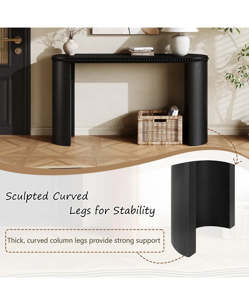 Streamdale Furniture Vintage Console Table - Beaded Trim, Reversible Legs